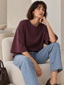 Μελιτζανί oversized 3/4 top
