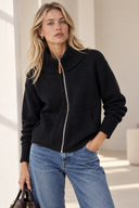 Μαύρη Zip Knit cardigan
