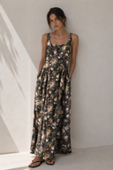 Χακί floral φόρεμα