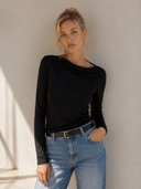 Μαύρο draped neck top