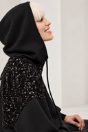 EIGHTY2 Μαύρη oversized ζακέτα με sequin detail