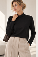 FIGARO Μαύρη mock neck basic top