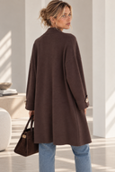 Καφέ longline ζακέτα