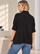 Μαύρο oversized knit μπλούζα