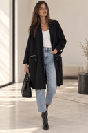 Μαύρη longline ζακέτα