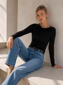 Μαύρο draped neck top