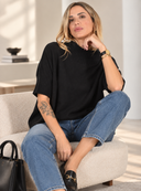 Μαύρο oversized knit μπλούζα