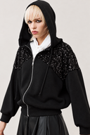 EIGHTY2 Μαύρη oversized ζακέτα με sequin detail