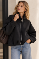 Μαύρο oversized bomber jacket