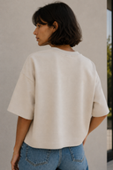 Μπεζ oversized 3/4 top