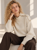 Μπεζ button detail turtleneck sweater