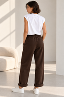 Καφέ baggy relaxed παντελόνι