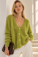 Lime fluffy cardigan