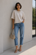 Μπεζ oversized 3/4 top