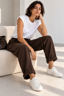 Καφέ baggy relaxed παντελόνι
