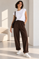 Καφέ baggy relaxed παντελόνι