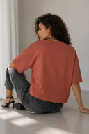 Κεραμιδί oversized 3/4 top