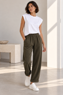 Χακί baggy relaxed παντελόνι
