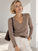 Πούρου V-neck πλεκτή μπλούζα